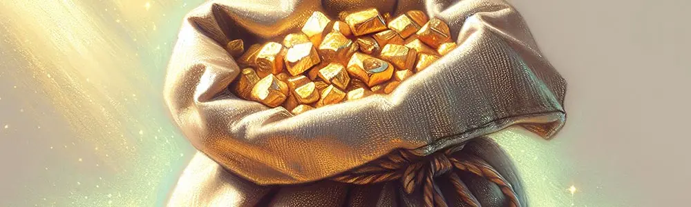 bag of gold nuggets